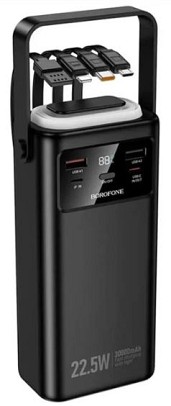 УМБ (Power Bank) Borofone BJ65 High With Four Cables 30000 mAh 22.5W Black