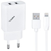 Зарядний пристрій Gelius Pro Vogue GP-HC011 2USB 2.4A 12W + Cable Lightning White