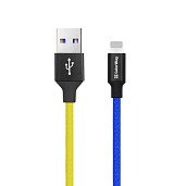 Кабель ColorWay USB - Apple Lightning (national) 2.4А 1м синьо-жовтий