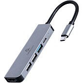 USB-хаб Cablexpert USB-C 5-в-1 (хаб/HDMI/PD) (A-CM-COMBO5-03)