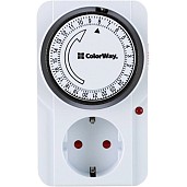 Таймер-розетка ColorWay (16A/3680W) механічний добовий 24Н White (CW-STM01-24H)