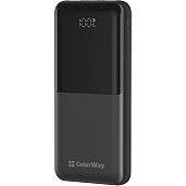 УМБ (Power Bank) ColorWay 10000mAh LCD (USB QC3.0 + USB-C PD22.5W) Black (CW-PB100LPB3BK-PDD)