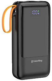 УМБ (Power Bank) ColorWay 20 000 mAh PowerHub (USB QC4.0 + USB-C PD22.5W) Black (CW-PB200LP07BK)