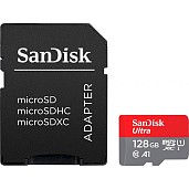 Карта пам'яті SanDisk microSDXC Ultra 128GB Class 10 UHS-I A1 + SD-adapter (SDSQUAB-128G-GN6MA)
