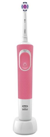Електрична зубна щітка Oral-B Braun D100 Vitality Pink 3D White