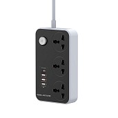 Мережевий фільтр-подовжувач ColorWay 3 розетки / 4 USB 2 м Black (CW-CHU34PDB)