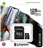 Карта пам'яті Kingston MicroSDXC 128GB Class 10 UHS-I U1 V10 A1 + SD-адаптер (SDCS2/128GB)