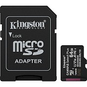 Карта пам'яті Kingston Canvas Select Plus microSDXC 64GB UHS-I U1 V10 + SD-адаптер (SDCS3/64GB)