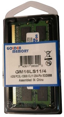 Оперативна пам’ять Golden Memory SODIMM DDR3L-1600 4096MB PC3L-12800 (GM16LS11/4)