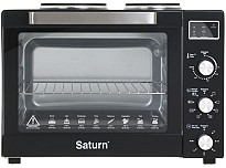 Електрична піч Saturn ST-EC3306 (чорна,конвекція,гриль,2 бліна,60л)