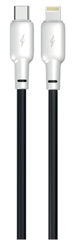 Кабель Gelius Full Silicon GP-UCN001CL Type-C to Lightning Black/White (1.2m) (20W)