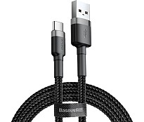 Кабель Baseus Cafule Cable USB for Type-C 3A 1 м Gray/Black (CATKLF-BG1)