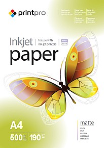 Фотопапір PrintPro матовий 190г/м A4 500 л PM190-500 (PME190500A4)