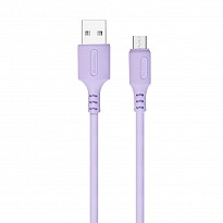 Кабель ColorWay USB-microUSB, soft silicone, 2.4А, 1м, Purple