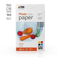 Фотопапір ColorWay матовий 190 г/м, 10х15, 50 арк. (PM1900504R)