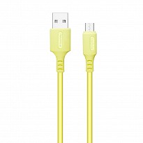 Кабель ColorWay USB-microUSB, soft silicone, 2.4А, 1м, Yellow