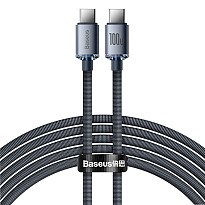 Кабель Baseus Crystal Shine Series Fast Charging Data Cable Type-C to Type-C 100 W 2 m Black (CAJY000701)