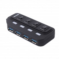 USB-хаб Maxxter HU2A-4P-AC-02 Black