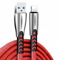 Кабель ColorWay USB - Apple Lightning (zinc alloy) 2.4А 1м червоний