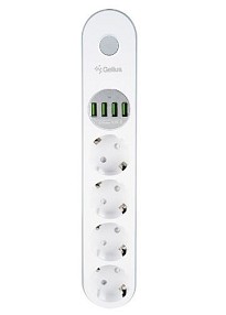 Мережевий фільтр Gelius G-Power GP-PS-001 (4 - 220V/4 USB порти 3.4A) 2м White