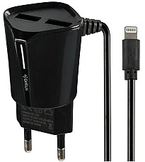 Зарядний пристрій Gelius Pro Edition Auto ID 2USB + Cable Lightning 2.4A Black (тех.пак.)