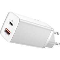 Зарядний пристрій Baseus GaN2 Lite Quick Charger C+U 65W EU Білий (CCGAN2L-B02)