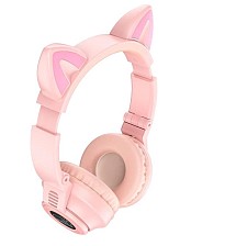 Навушники Borofone BO18 Cat ear Pink