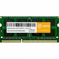 Оперативна пам'ять ATRIA SODIMM DDR3L-1600 8192MB PC3-12800 (UAT31600CL11SLK1/8)
