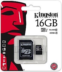 Карта пам'яті Kingston MicroSDHC 16GB Class 10 UHS-I + SD адаптер (SDC10G2/16GB)