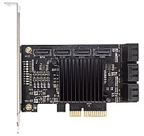 Контролер Frime PCI-E x4 to 10 x Sata III, ASM1166+JMB575 (ECF-PCIEto10SATAIII001)