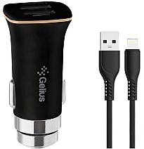 Автомобільний зарядний пристрій Gelius Pro Apollo GP-CC01 2USB 3.1A 15W + Cable Lightning Black