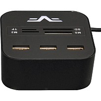 USB-хаб Frime 3-портовий з кардридером All-in-One Black (FHC-AllinOne3p2B)