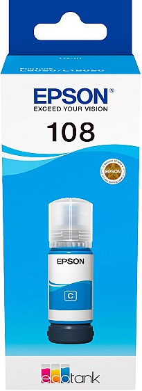 Чорнило Epson 108 EcoTank L8050/L18050 cyan (C13T09C24A)