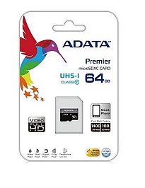 Карта пам'яті A-DATA Premier microSDXC 64GB UHS-I Class 10 (AUSDX64GUICL10-RA1)