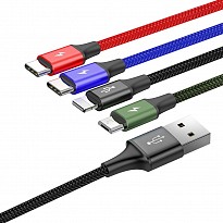 Кабель Baseus Rapid Series 4-in-1 Cable for iP + Type-C + Micro (CA1T4-B01)
