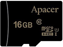 Карта пам'яті Apacer MicroSDHC 16GB UHS-I Class 10 (AP16GMCSH10U1-RA)