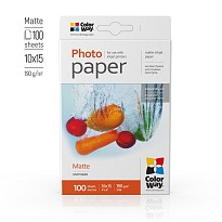 Фотопапір ColorWay матовий 190 г/м, 10х15, 100 арк. (PM1901004R)