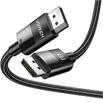 Кабель Ugreen DP114 DP 1.4 Male to Male Plastic Case Braided Cable 1.5 м Black (UGR-80391)