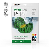 Фотопапір ColorWay глянцевий двосторонній 155 г/м2, A4, 50 арк. (PGD155050A4)