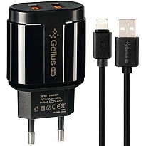 Зарядний пристрій Gelius Pro Avangard GP-HC06 2USB 2.4A 12W + Cable Lightning Black