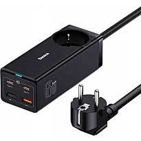 Зарядний пристрій Baseus GaN3 Pro Desktop Powerstrip AC+2U+2C 65W EU Black (PSZM000901)