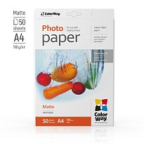 Фотопапір ColorWay матовий 190 г/м, A4, 50 арк. (PM190050A4)