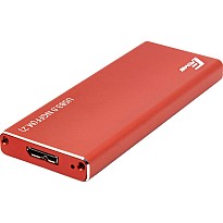 Зовнішня кишеня Frime для M.2 NGFF SATA Metal USB 3.0 up to 5Gb/s Red (FHE203.M2U30)