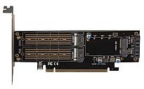 Адаптер Frime PCI-E x16 to 2xM.2 (M Key + B Key) + 1 x mSata (ECF-PCIEtoSSD009.LP)
