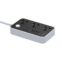 Мережевий подовжувач ColorWay 3 розетки + 4 USB QC3.0&PD (Black) CW-CHU34PDB