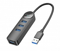 USB-хаб 3.0 Borofone DH5 Erudite (USB-USB*4) 0.2m Black