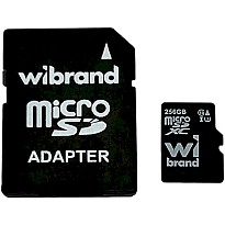 Карта пам'яті Wibrand microSDXC 256GB Class 10 UHS-I U3 + SD адаптер (WICDHU3/256GB-A)