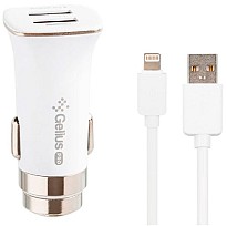 Автомобільний зарядний пристрій Gelius Pro Apollo GP-CC01 2USB 3.1A 15W + Cable Lightning White