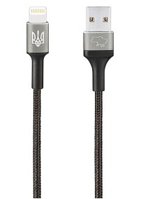 Кабель Gelius Strong Ukraine Lightning GP-UCN002L Black (1.2m) (3A)