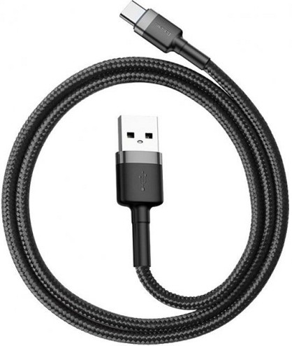 Кабель Baseus Cafule Cable USB for Type-C 3A 0.5 м Gray/Black (CATKLF-AG1)